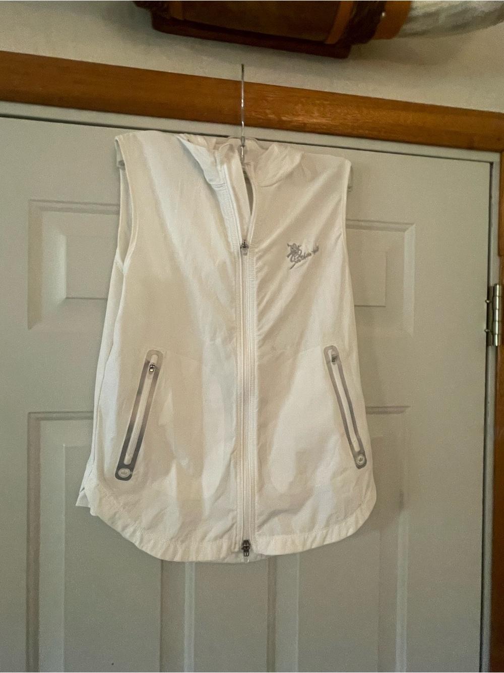 Peter Millar Women’s White Hooded Full Zip Golf Vest Windbreaker Size S